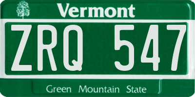 VT license plate ZRQ547