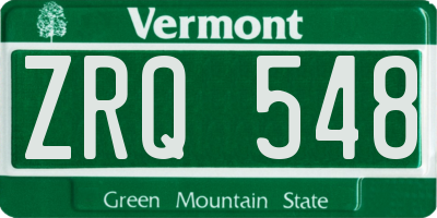 VT license plate ZRQ548