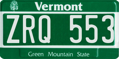 VT license plate ZRQ553