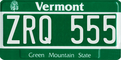 VT license plate ZRQ555
