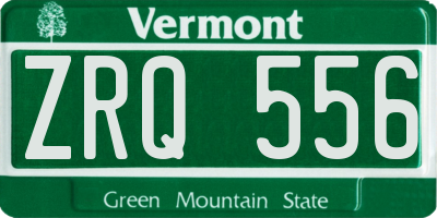 VT license plate ZRQ556