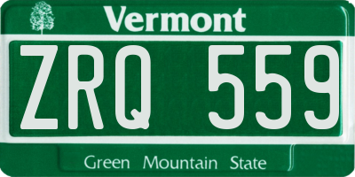 VT license plate ZRQ559
