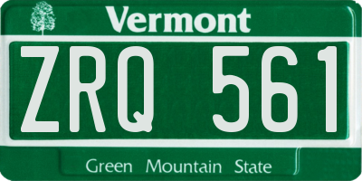 VT license plate ZRQ561
