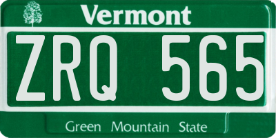 VT license plate ZRQ565