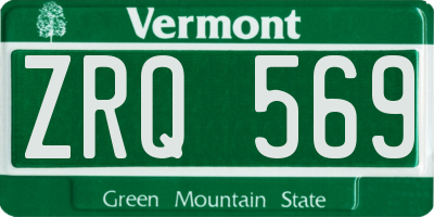 VT license plate ZRQ569