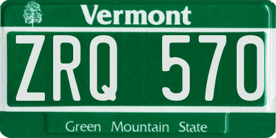 VT license plate ZRQ570