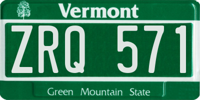 VT license plate ZRQ571