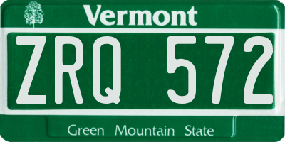 VT license plate ZRQ572