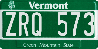 VT license plate ZRQ573