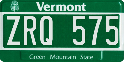 VT license plate ZRQ575
