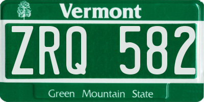 VT license plate ZRQ582
