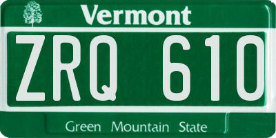 VT license plate ZRQ610