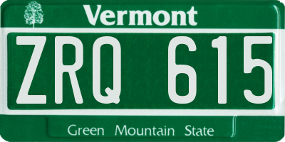 VT license plate ZRQ615