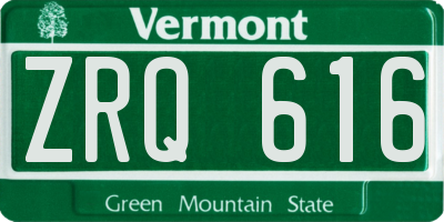 VT license plate ZRQ616