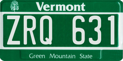 VT license plate ZRQ631