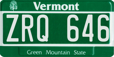 VT license plate ZRQ646