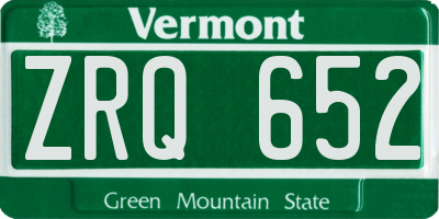 VT license plate ZRQ652