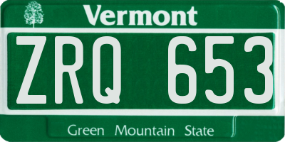 VT license plate ZRQ653