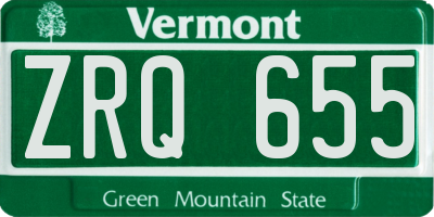 VT license plate ZRQ655