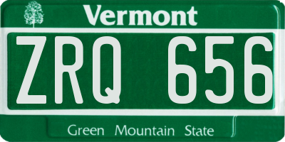 VT license plate ZRQ656