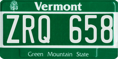 VT license plate ZRQ658