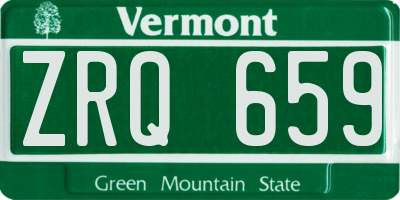 VT license plate ZRQ659