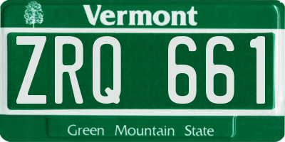 VT license plate ZRQ661