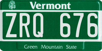 VT license plate ZRQ676
