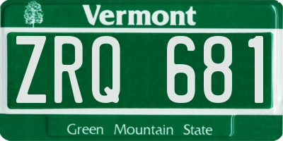 VT license plate ZRQ681