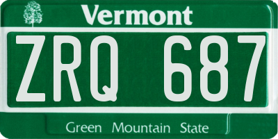 VT license plate ZRQ687