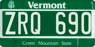 VT license plate ZRQ690