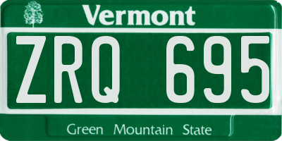 VT license plate ZRQ695