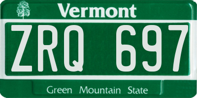VT license plate ZRQ697