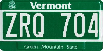 VT license plate ZRQ704