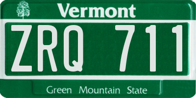 VT license plate ZRQ711