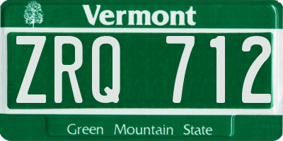 VT license plate ZRQ712