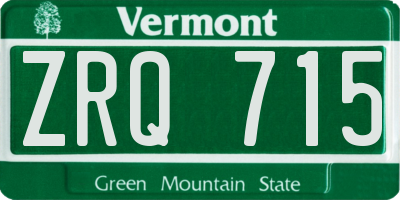 VT license plate ZRQ715