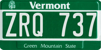 VT license plate ZRQ737