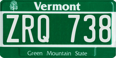 VT license plate ZRQ738