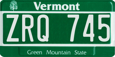 VT license plate ZRQ745