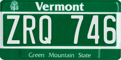 VT license plate ZRQ746