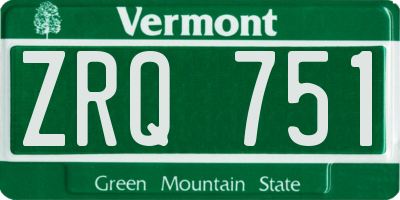 VT license plate ZRQ751