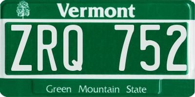 VT license plate ZRQ752