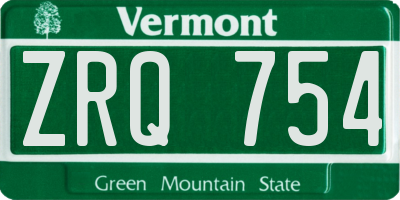VT license plate ZRQ754