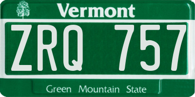 VT license plate ZRQ757