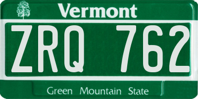 VT license plate ZRQ762