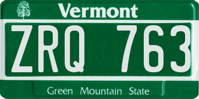 VT license plate ZRQ763