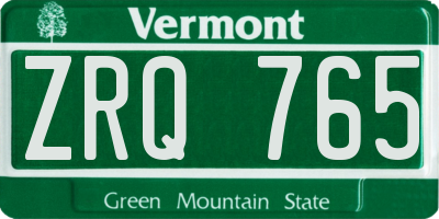 VT license plate ZRQ765