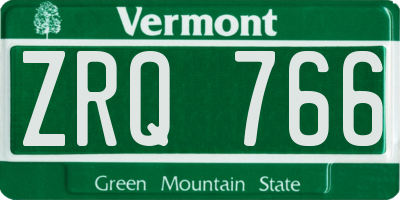 VT license plate ZRQ766
