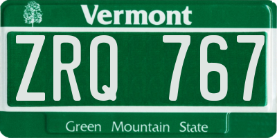 VT license plate ZRQ767